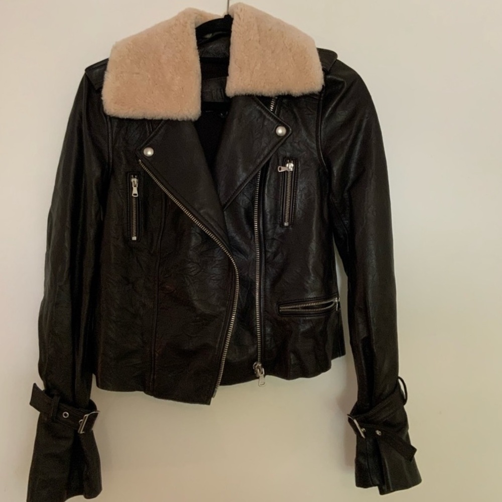 Paige Rhonda Leather Shearling Jacket - Picture 3 of 3
